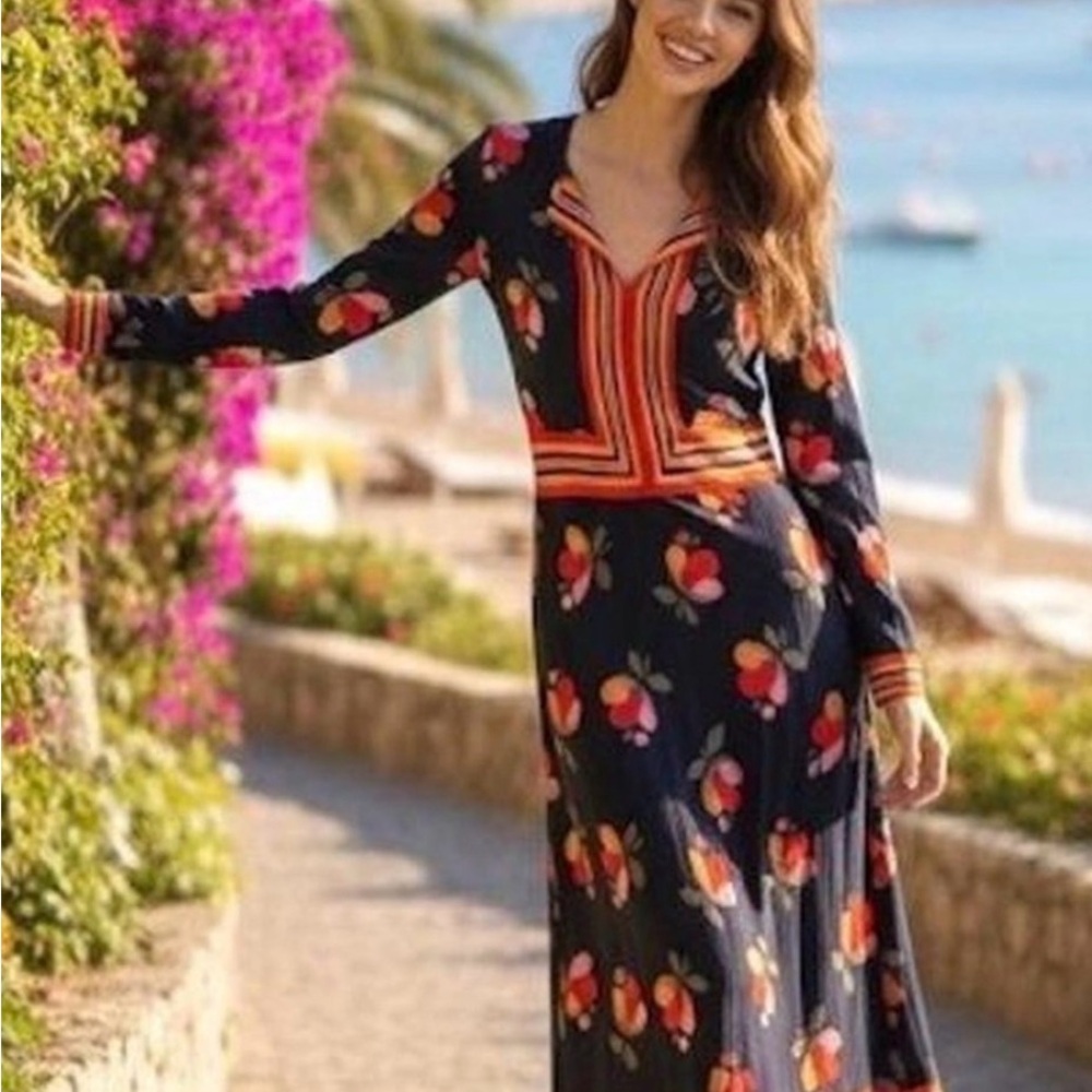 Boden - Navy stripe and floral dress